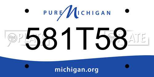 581T58 Michigan License Plate