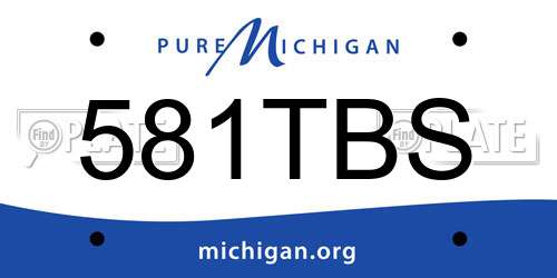 581TBS Michigan License Plate