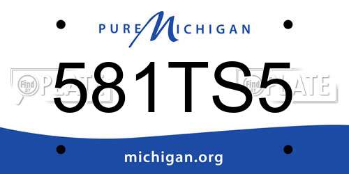 581TS5 Michigan License Plate