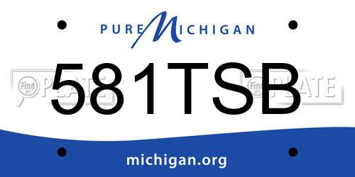 581TSB Michigan License Plate