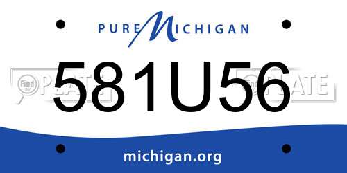 581U56 Michigan License Plate