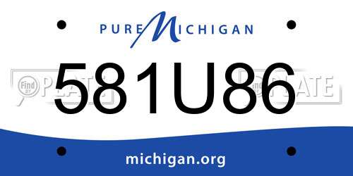 581U86 Michigan License Plate