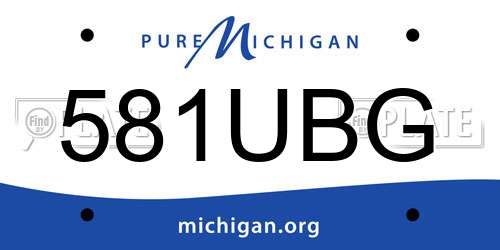 581UBG Michigan License Plate