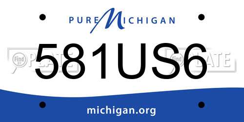 581US6 Michigan License Plate