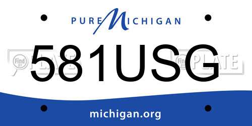 581USG Michigan License Plate