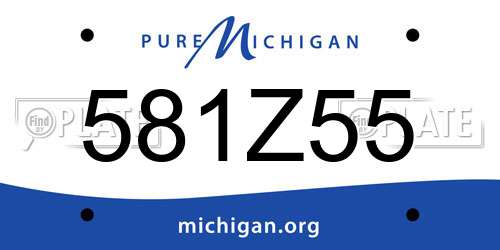 581Z55 Michigan License Plate