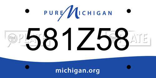 581Z58 Michigan License Plate