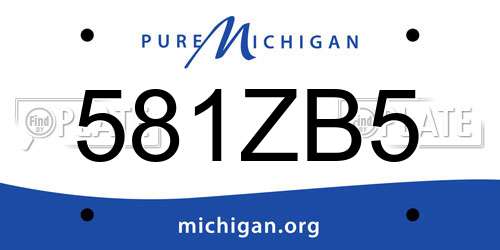581ZB5 Michigan License Plate