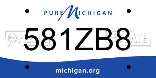 581ZB8 Michigan License Plate