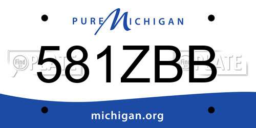 581ZBB Michigan License Plate