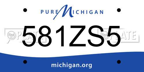 581ZS5 Michigan License Plate
