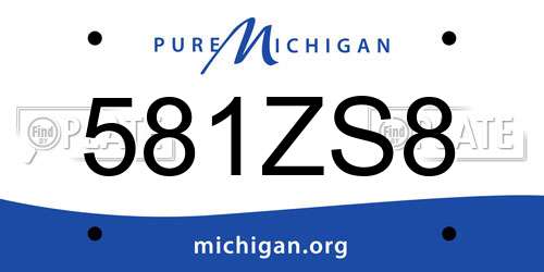 581ZS8 Michigan License Plate