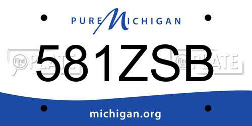 581ZSB Michigan License Plate