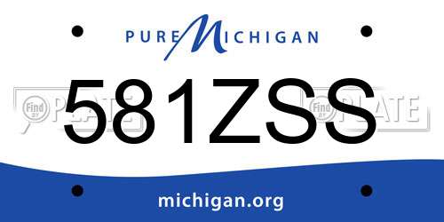581ZSS Michigan License Plate