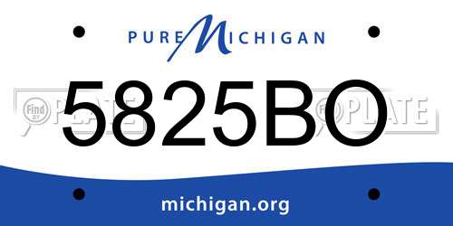 5825BO Michigan License Plate