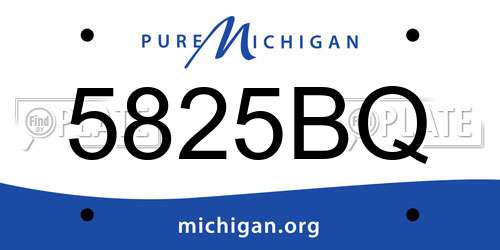 5825BQ Michigan License Plate