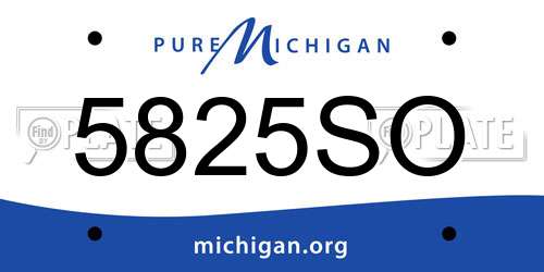 5825SO Michigan License Plate