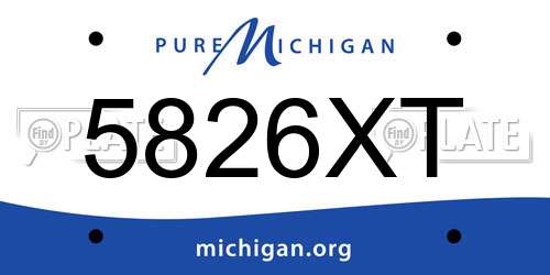 5826XT Michigan License Plate