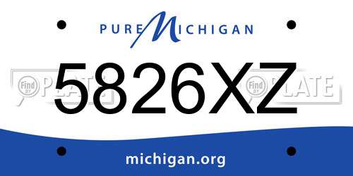 5826XZ Michigan License Plate