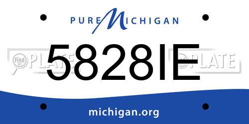 5828IE Michigan License Plate