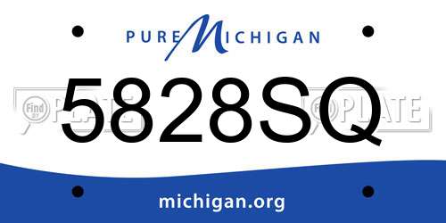 5828SQ Michigan License Plate