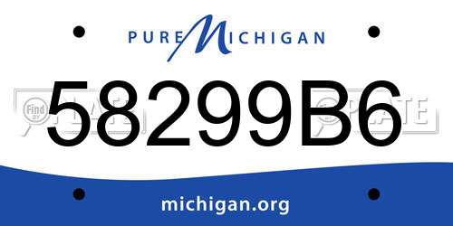 58299B6 Michigan License Plate