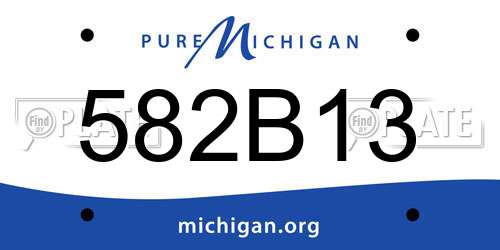 582B13 Michigan License Plate