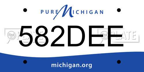 582DEE Michigan License Plate