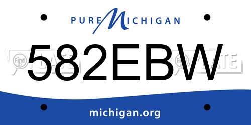 582EBW Michigan License Plate