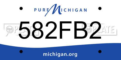 582FB2 Michigan License Plate
