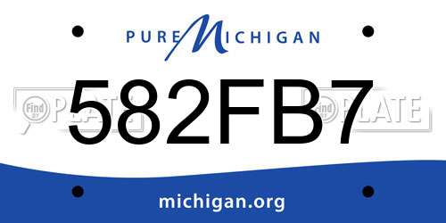 582FB7 Michigan License Plate