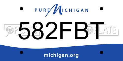 582FBT Michigan License Plate