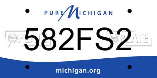 582FS2 Michigan License Plate