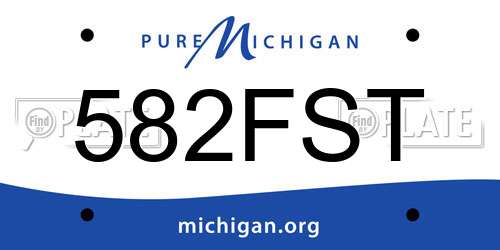582FST Michigan License Plate