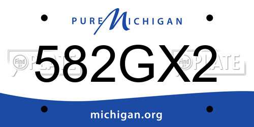 582GX2 Michigan License Plate