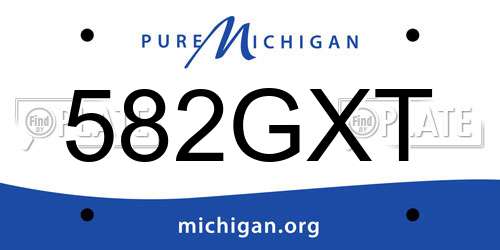 582GXT Michigan License Plate