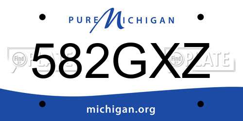 582GXZ Michigan License Plate