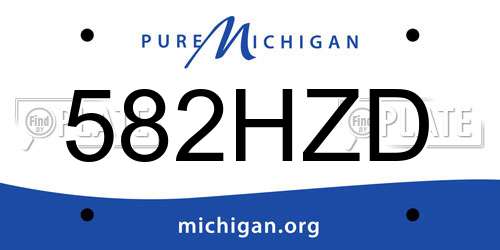 582HZD Michigan License Plate