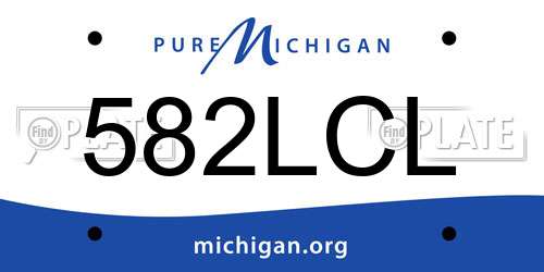 582LCL Michigan License Plate