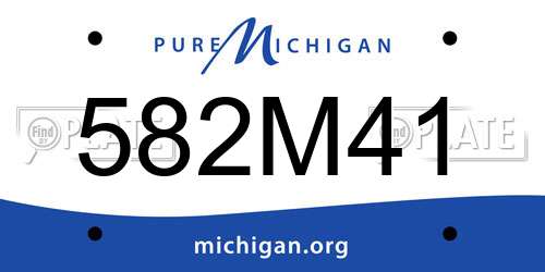 582M41 Michigan License Plate