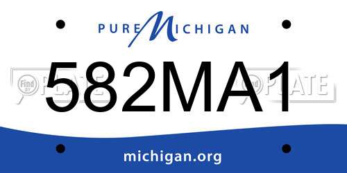 582MA1 Michigan License Plate