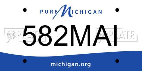 582MAI Michigan License Plate