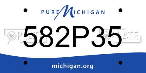 582P35 Michigan License Plate