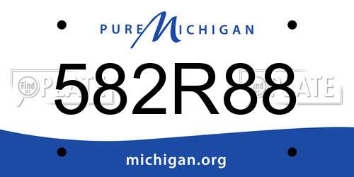 582R88 Michigan License Plate