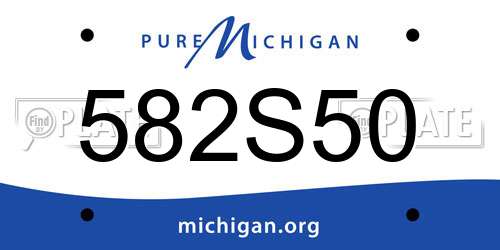 582S50 Michigan License Plate