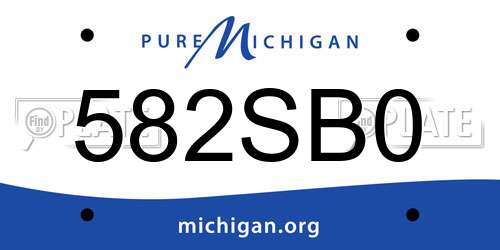 582SB0 Michigan License Plate