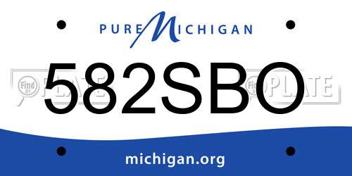 582SBO Michigan License Plate