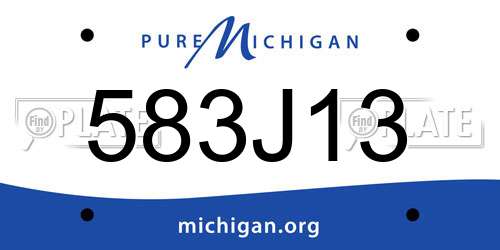 583J13 Michigan License Plate