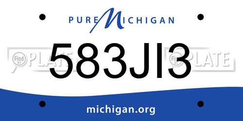 583JI3 Michigan License Plate