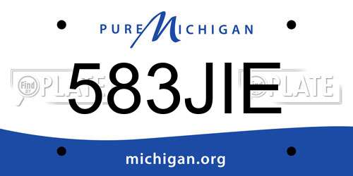 583JIE Michigan License Plate